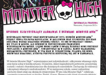 UPIORNIE ELEKTRYZUJĄCY KARNAWAŁ Z UCZNIAMI MONSTER HIGH