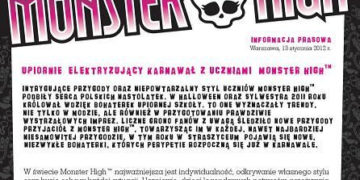 UPIORNIE ELEKTRYZUJĄCY KARNAWAŁ Z UCZNIAMI MONSTER HIGH