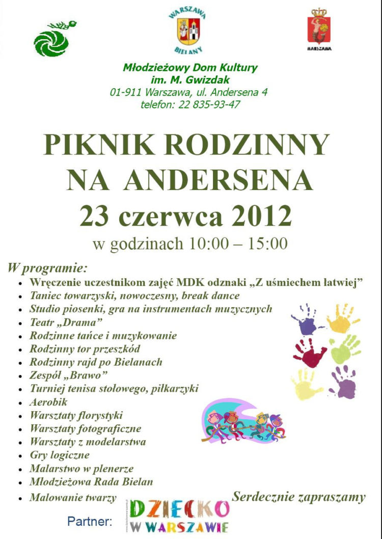 Zapraszamy na Piknik rodzinny w MDK na Andersena