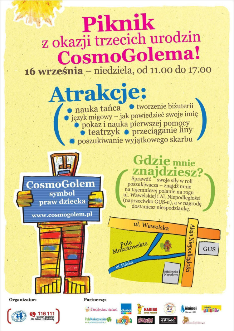 COSMOGOLEM – warszawski wielkolud– zaprasza dzieci na urodziny!
