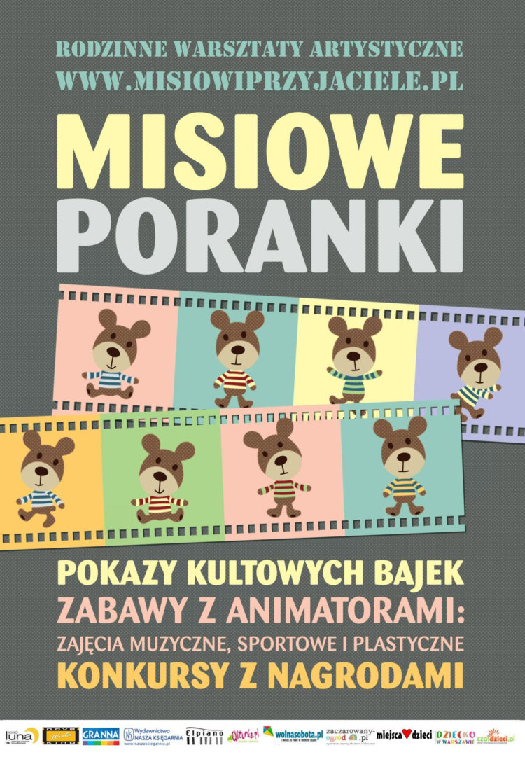Misiowe Poranki – Rodzinne Warsztaty Artystyczne – w soboty w Kinie Luna, w niedziele w Kinie Wisła