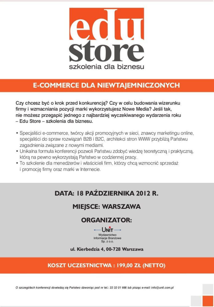 E -COMMERCE DLA NIEWTAJEMNICZONYCH