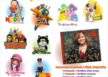 Edyta Jungowska czyta dzieciom  na Porankach filmowych w warszawskich Multikinach