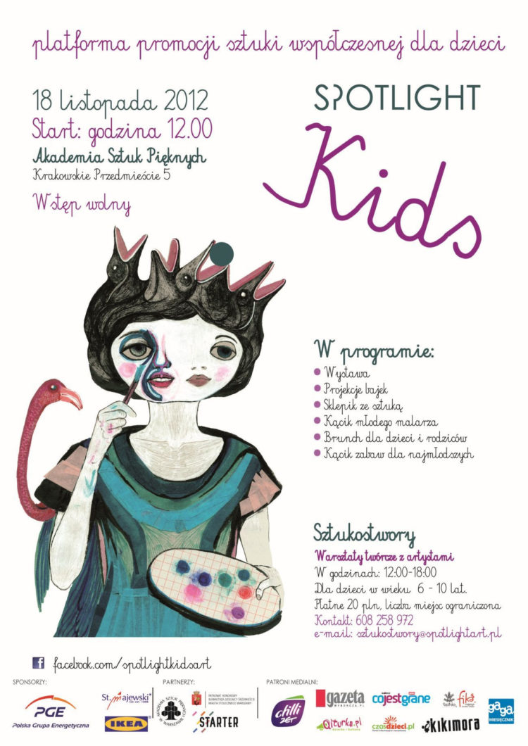 SPOTLIGHT KIDS platforma promocji sztuki współczesnej dla dzieci  z udziałem artystów: BOWNIKA, Krzyśka OSTROWSKIEGO i Agnieszki GRODZIŃSKIEJ