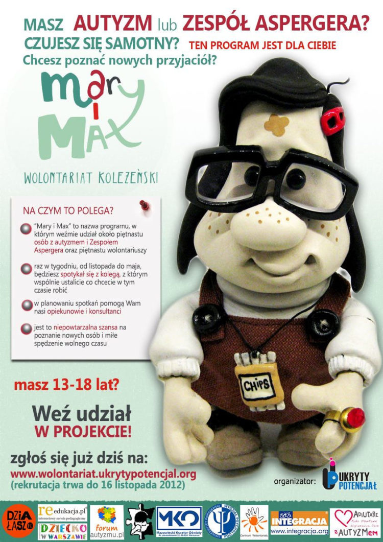 Mary i Max wolontariat koleżeńki – rekrutacja nadal trwa!
