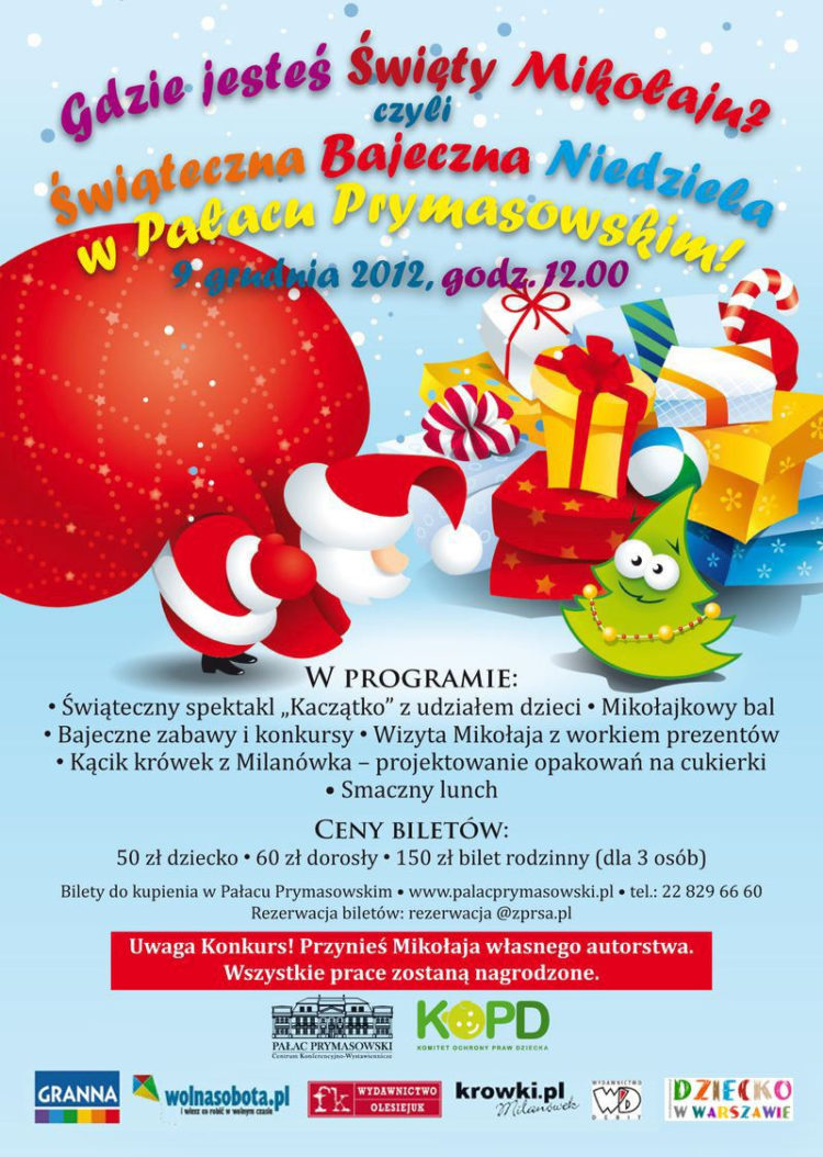 SPOTKANIE: Bajeczna niedziela w Pałacu Prymasowaskim – już 9 grudnia!