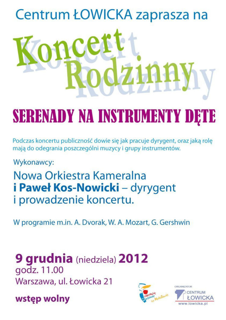 KONCERT: Serenady na instrumenty dęte 09.12.2012