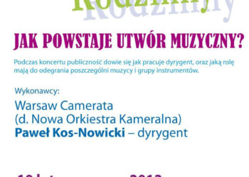 KONCERT:KONCERT RODZINNY. JAK POWSTAJE UTWÓR MUZYCZNY? – 10.02.2013