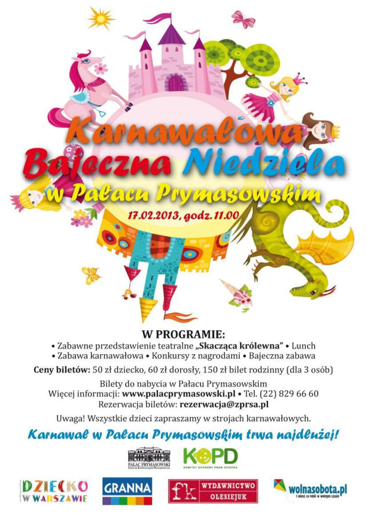IMPREZA: Bajeczna Niedziela w Pałacu Prymasowskim – 17.02.2013