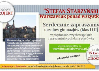 Konkurs   ”Stefan Starzyński – Warszawiak ponad wszystko!”