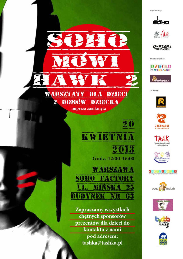 IMPREZA: Warsztaty dla dzieci z domów dziecka SOHO MÓWI HAWK II 20.04.2013