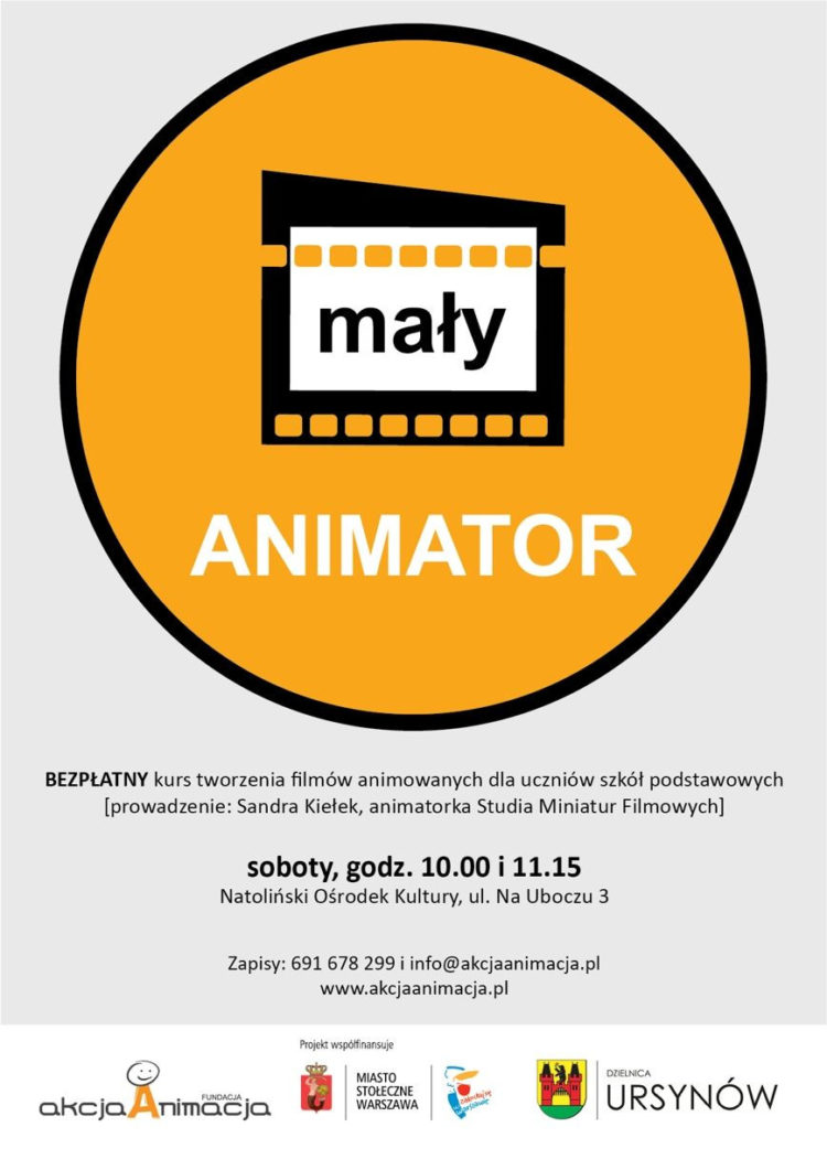 ZAJĘCIA: Bezpłatny kurs tworzenia filmów animowanych dla uczniów szkół podstawowych – 27.04.2013