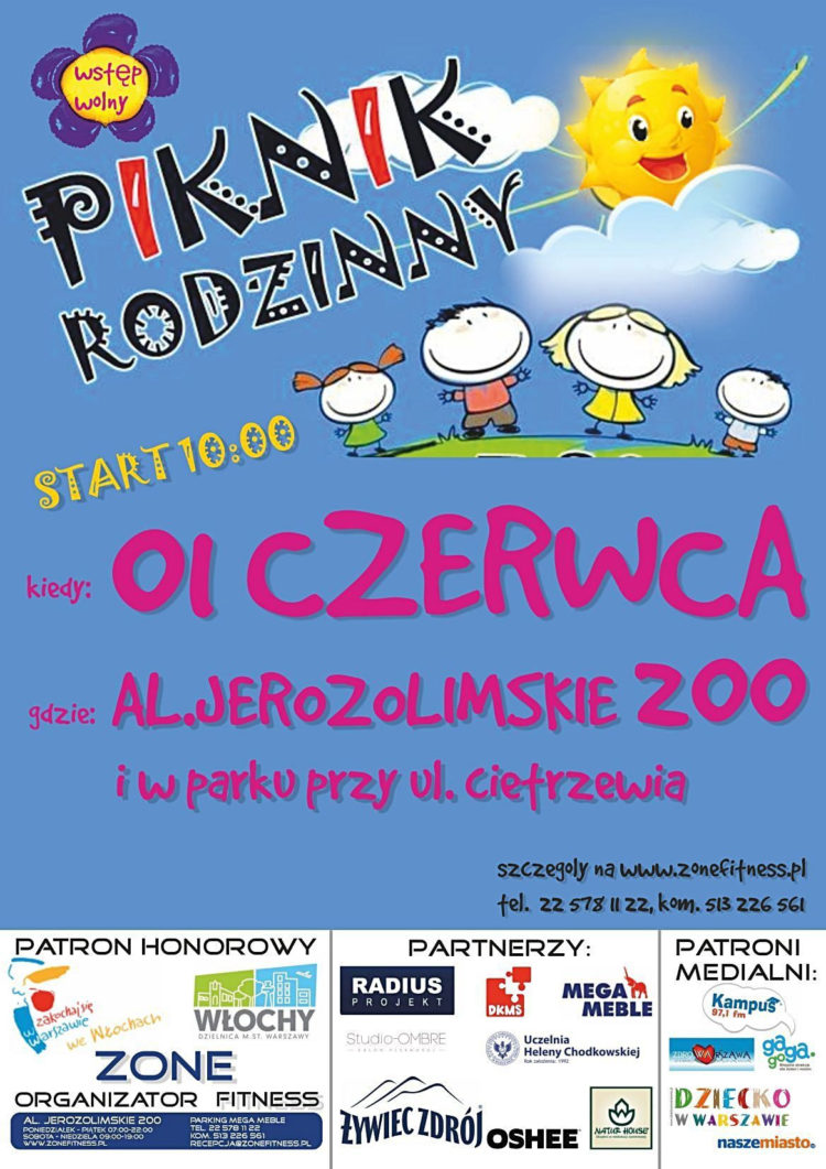 IMPREZA: Piknik Rodzinny z ZONE Fitness „BĄDŹMY AKTYWNI” – 01.06.2013