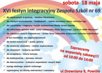 IMPREZA: SUPER atrakcyjny  XVI festyn integracyjny  Zespołu Szkół nr 69 na warszawskim Powiślu – 18.05.2013