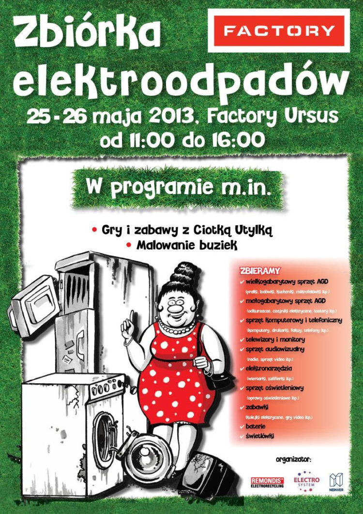 IMPREZA: Zbiórka elektroodpadów w Factory Ursus 25-26.05.2013