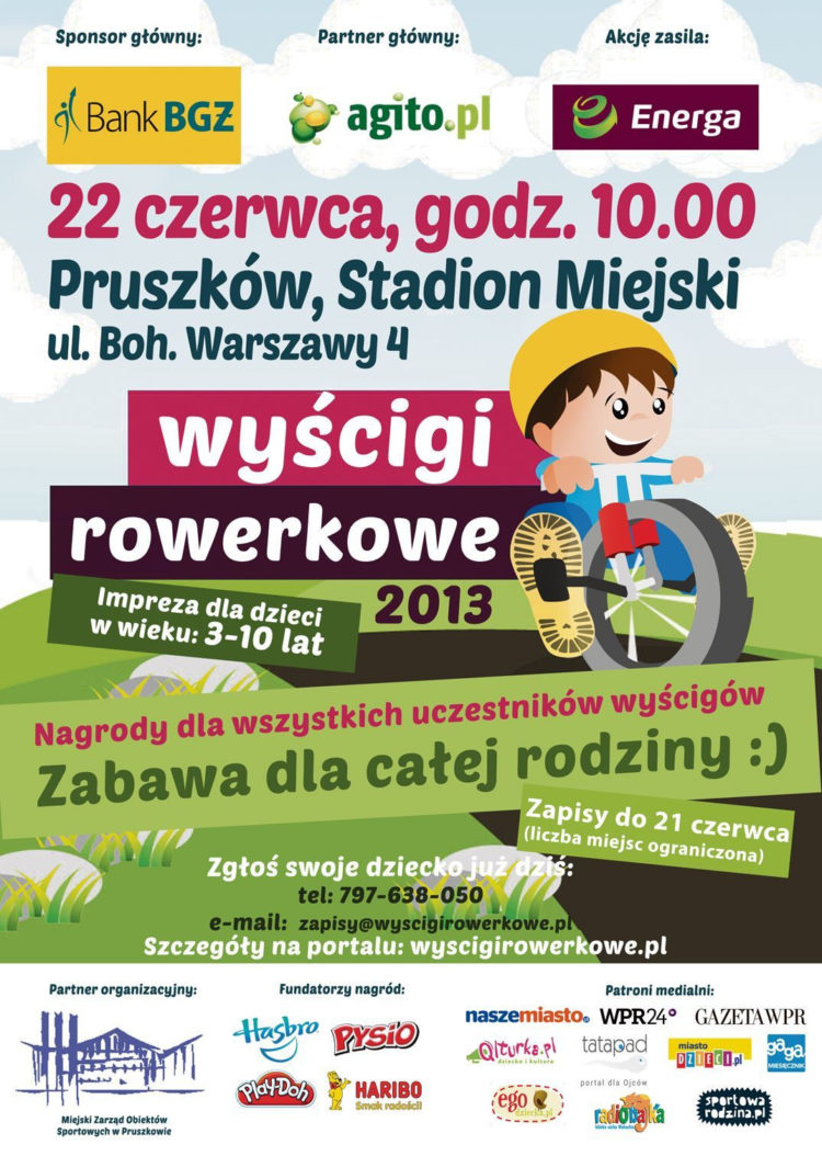IMPREZA: „Wyścigi Rowerkowe” w Pruszkowie! 22.06.2013