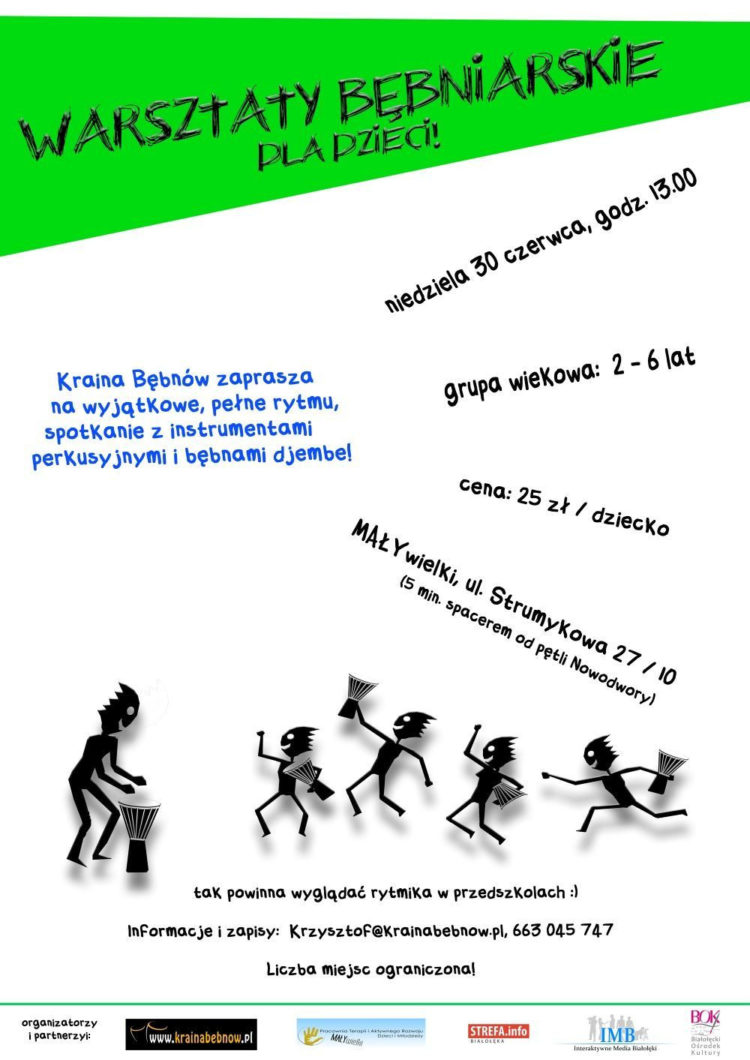 WARSZTATY: Warsztaty bębniarskie dla dzieci (2-6 lat) – 30.06.2013
