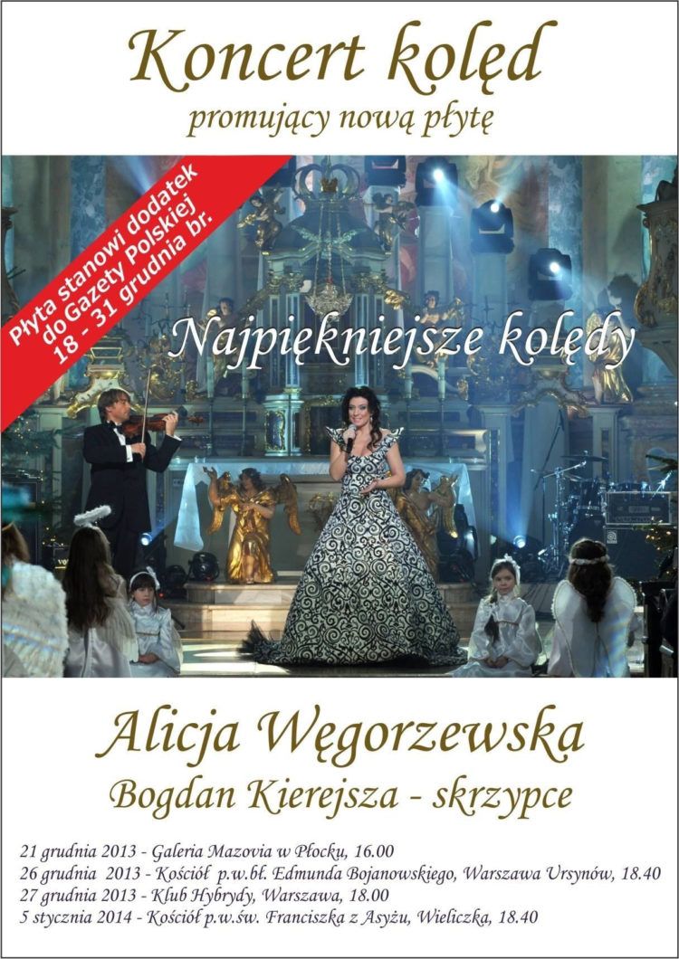 KONCERT BOŻONARODZENIOWY NA URSYNOWIE – ALICJA ALICJA WĘGORZEWSKA, BOGDAN KIEREJSZA