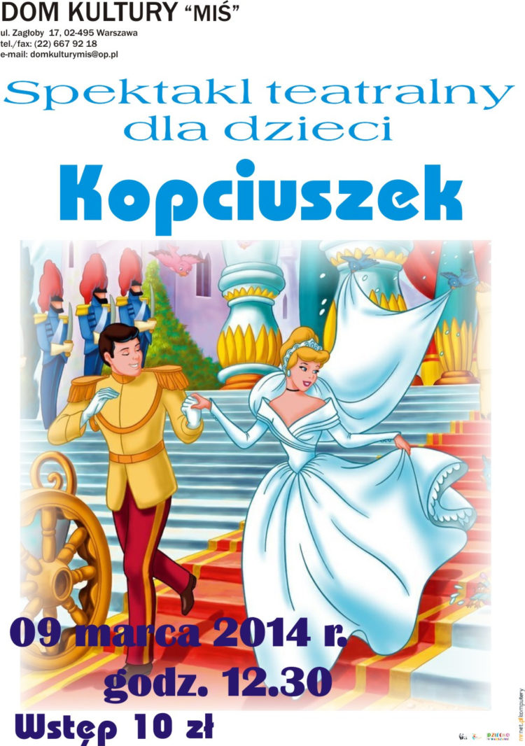 SPOTKANIE Z TEATREM – BAJKA DLA DZIECI „KOPCIUSZEK”