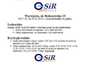 ZIMA W MIEŚCIE: OSIR zaprasza na pływalnie