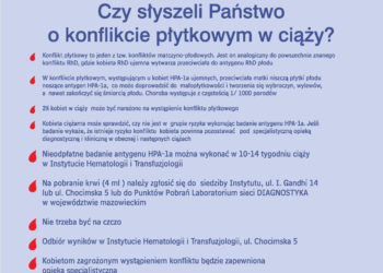 Badania u kobiet w ciąży  w kierunku konfliktu płytkowego