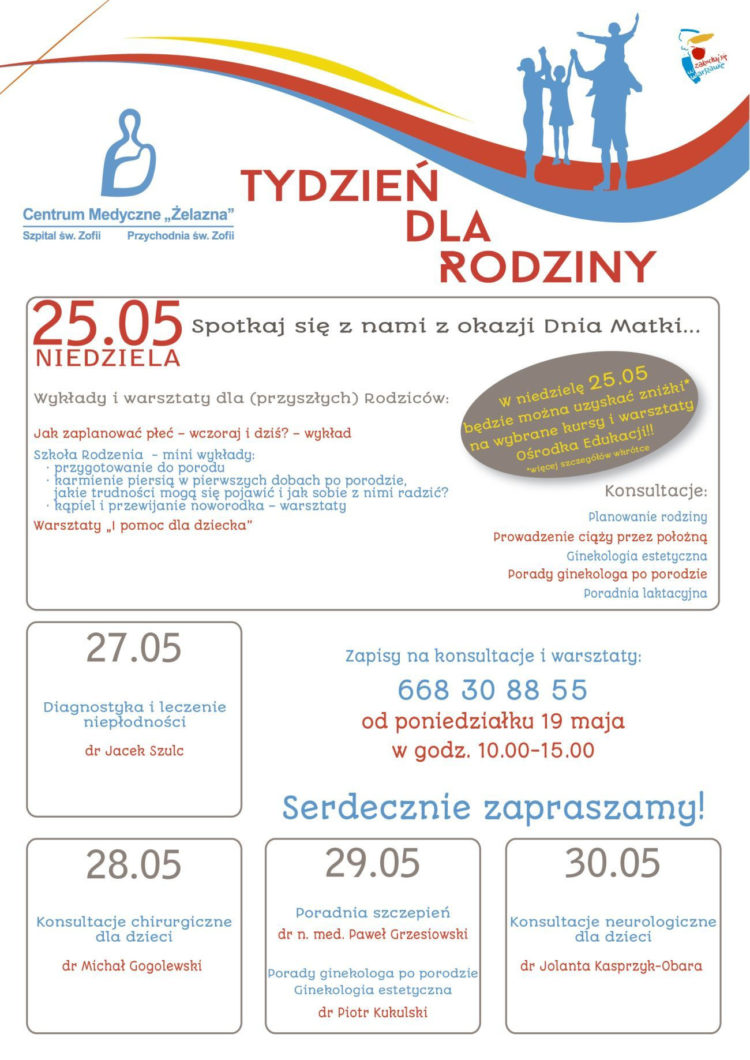 Centrum Medyczne „Żelazna” zaprasza na obchody Tygodnia dla Rodziny