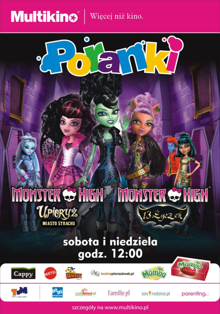 Czerwcowe Poranki o 12.00 w Multikinie  z upiornymi pięknościami z Monster High!