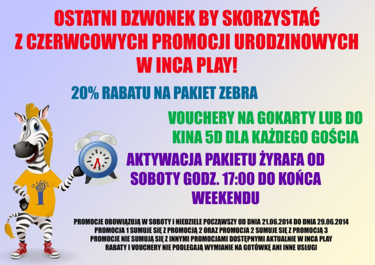 Promocja  urodzinowa w Inca Play!