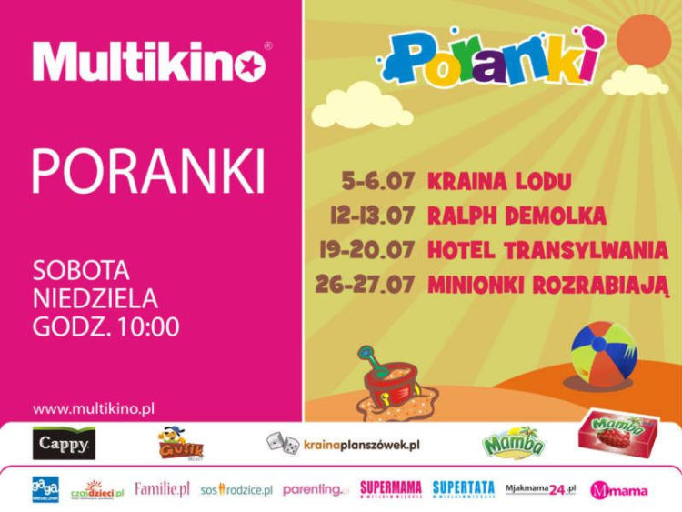 LIPCOWE PORANKI W MULTIKINIE Z BOHATERAMI TWOICH ULUBIONYCH BAJEK!