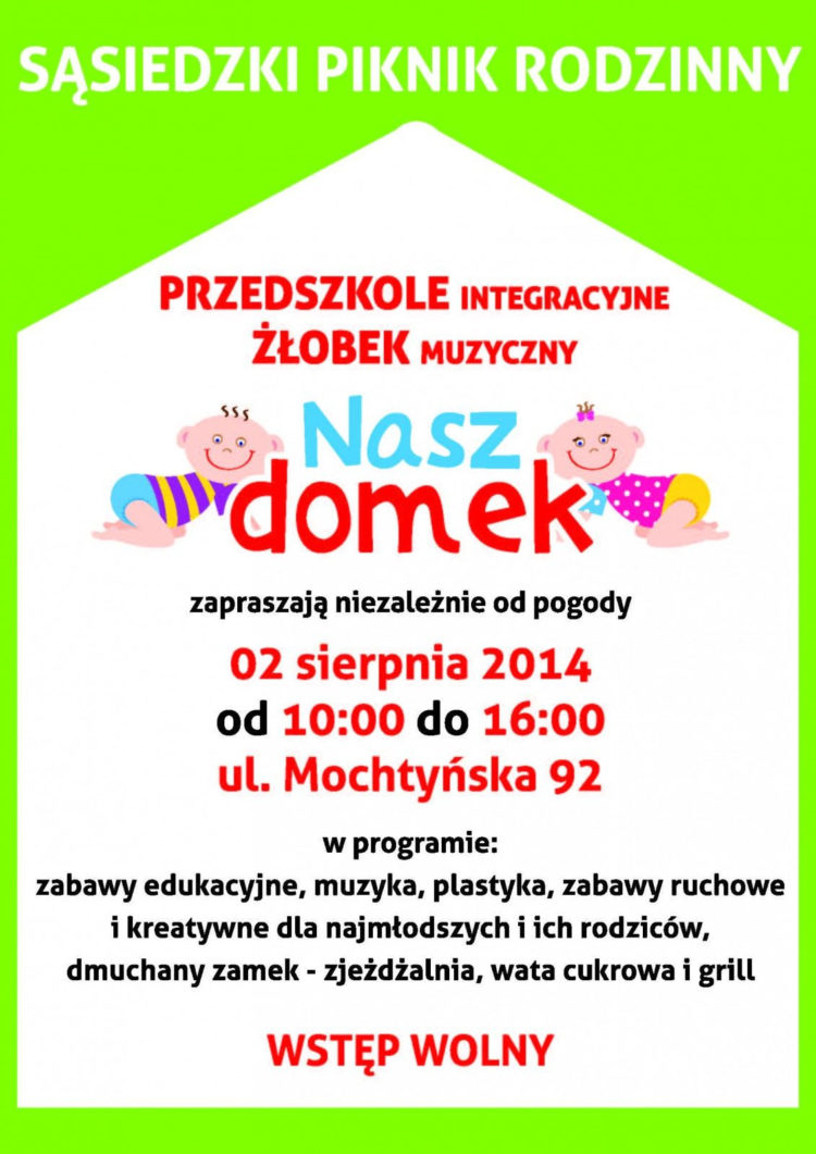 Sąsiedzki piknik rodzinny w najbliższą sobotę na Mochtyńskiej