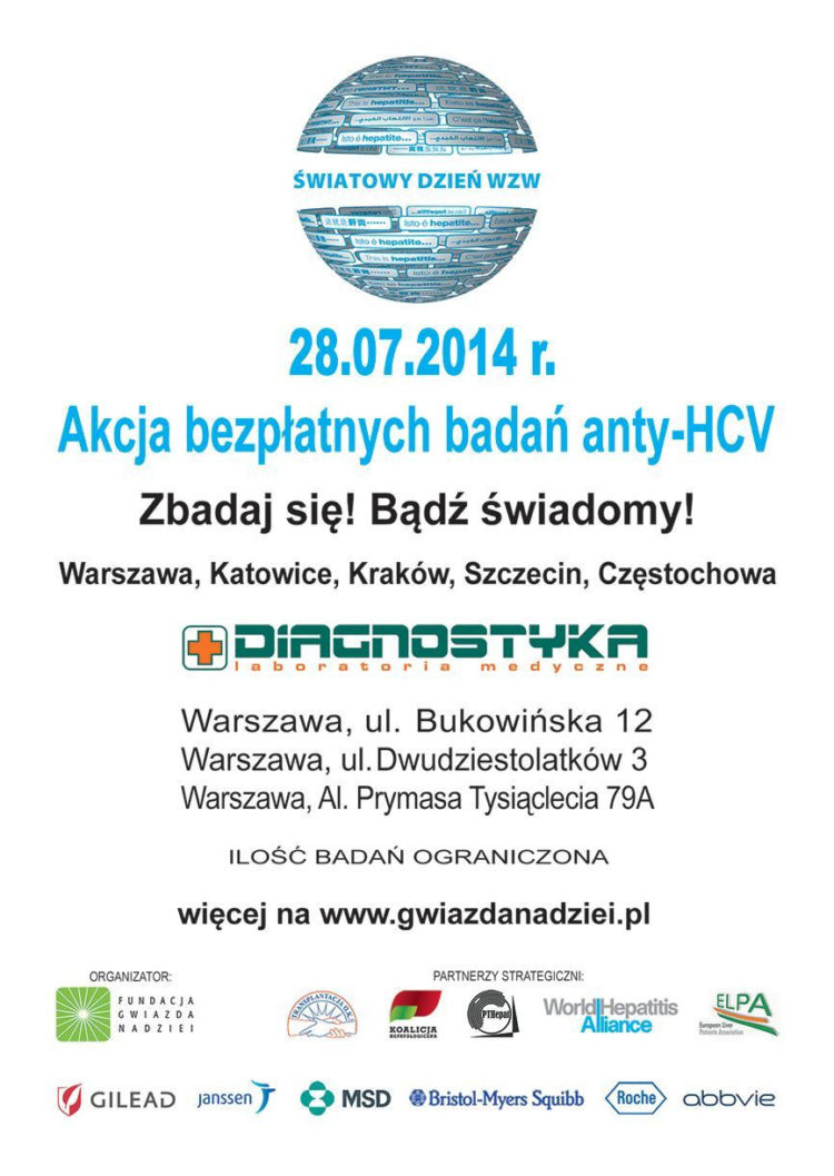 Akcja bezpłatnych badań z okazji Dnia Wirusowego Zapalenia Wątroby