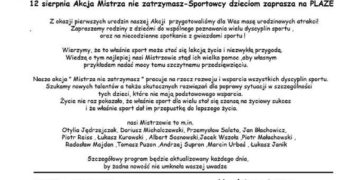 Mistrza nie zatrzymasz – Sportowcy dzieciom