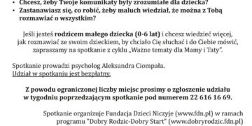 Spotkanie pt. Komunikacja z małym dzieckiem