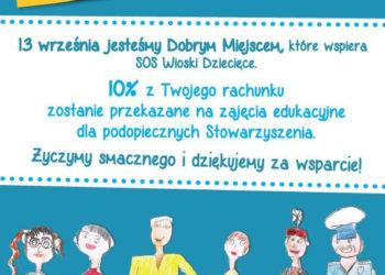 „Im więcej jesz tym bardziej pomagasz” – akcja Stowarzyszenia SOS Wioski Dziecięce w lokalach gastronomicznych