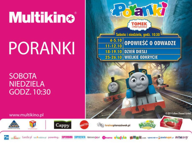 Wyjątkowa podróż trwa podczas październikowych Poranków o 10.30 z Lokomotywką Tomkiem i jego przyjaciółmi w Multikinie!