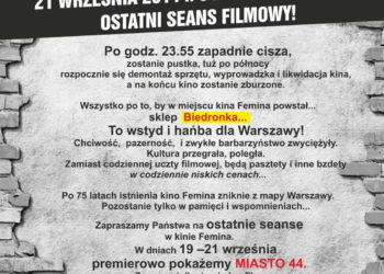 Ostatni już repertuar Kina Femina na okres 19-21 września