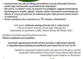Spotkanie pt. Seksualność małego dziecka