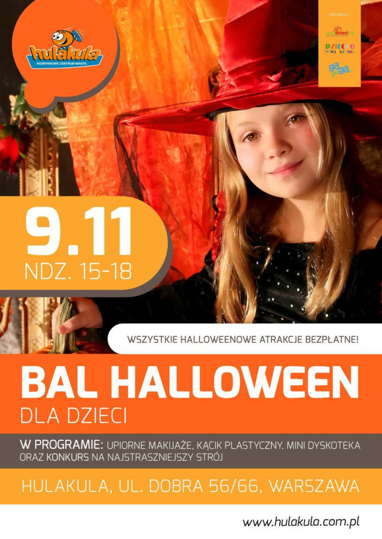 Bal Halloween dla dzieci w Hulakula