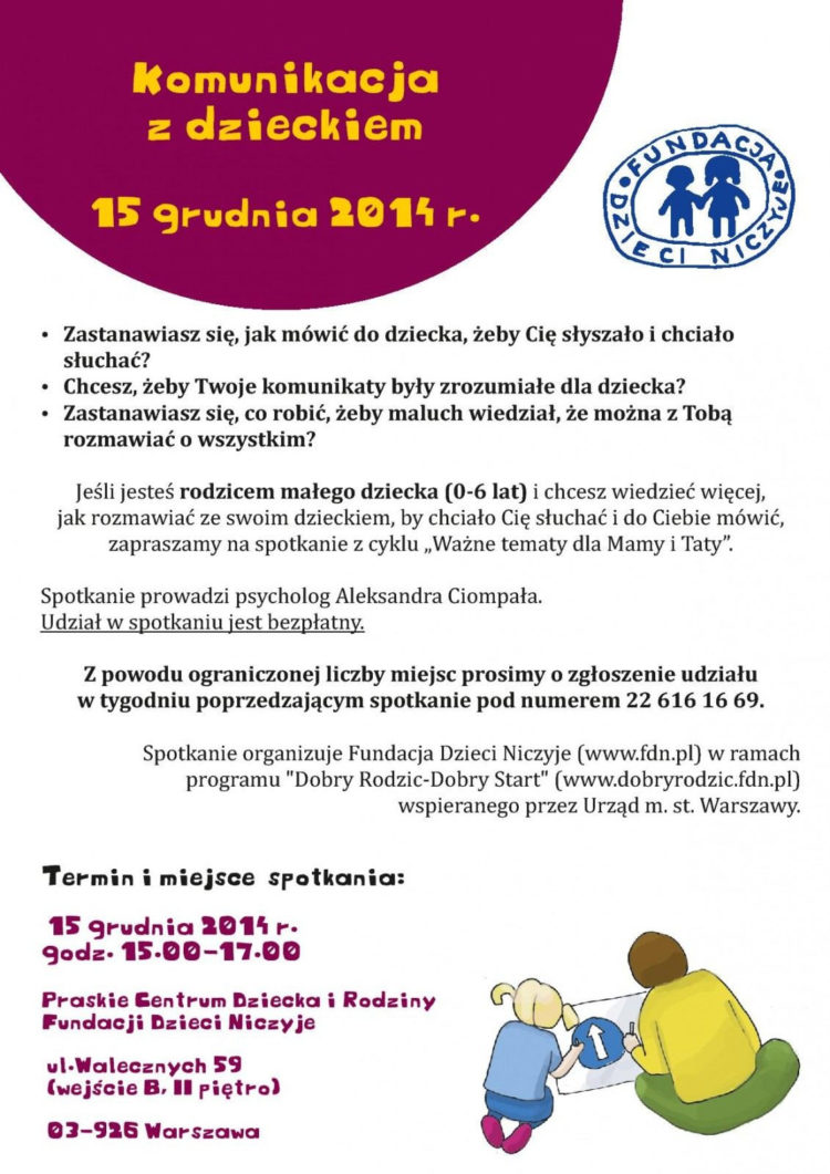 Spotkanie pt. Komunikacja z małym dzieckiem