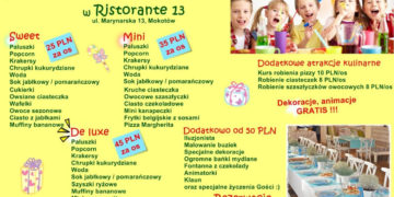 Urodziny i przyjęcia dla dzieci w Ristorante 13 na Mokotowie