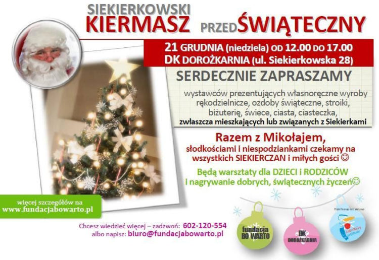 (Przed)świąteczne KIERMASZOWE spotkanie na Siekierkach