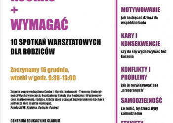 10 SPOTKAŃ WARSZTATOWYCH DLA RODZICÓW – WYCHOWUJĘ = KOCHAM + WYMAGAM