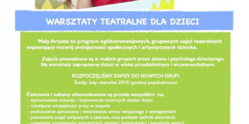 Ruszyły zapisy na zajęcia Mały Artysta!
