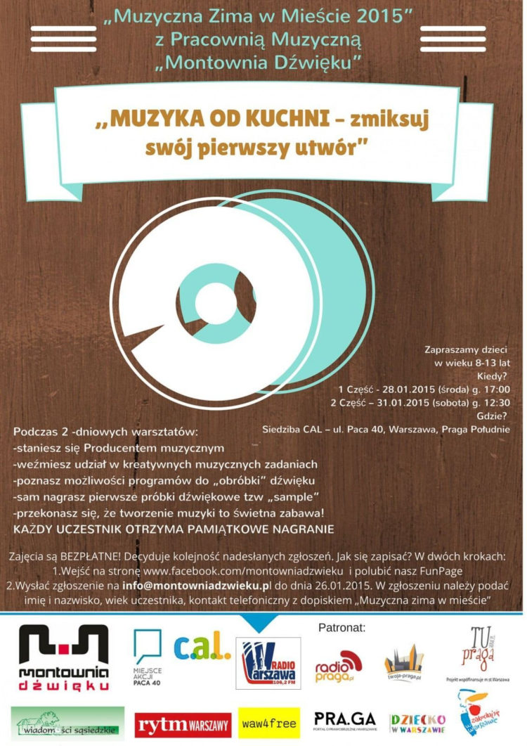 „Muzyczna Zima w Mieście 2015” z Pracownią Muzyczną „Montownia Dźwięku”