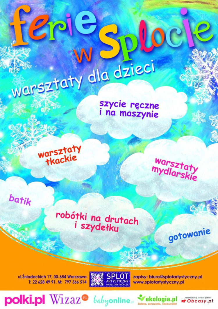 FERIE ZIMOWE W SPLOCIE ARTYSTYCZNYM – WARSZTATY DLA DZIECI