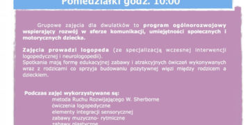 Ogólnorozwojowe zajęcia dla dwulatków z el. logopedii