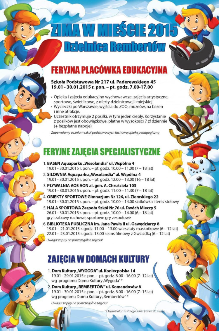 Zima w mieście w dzielnicy Rembertów