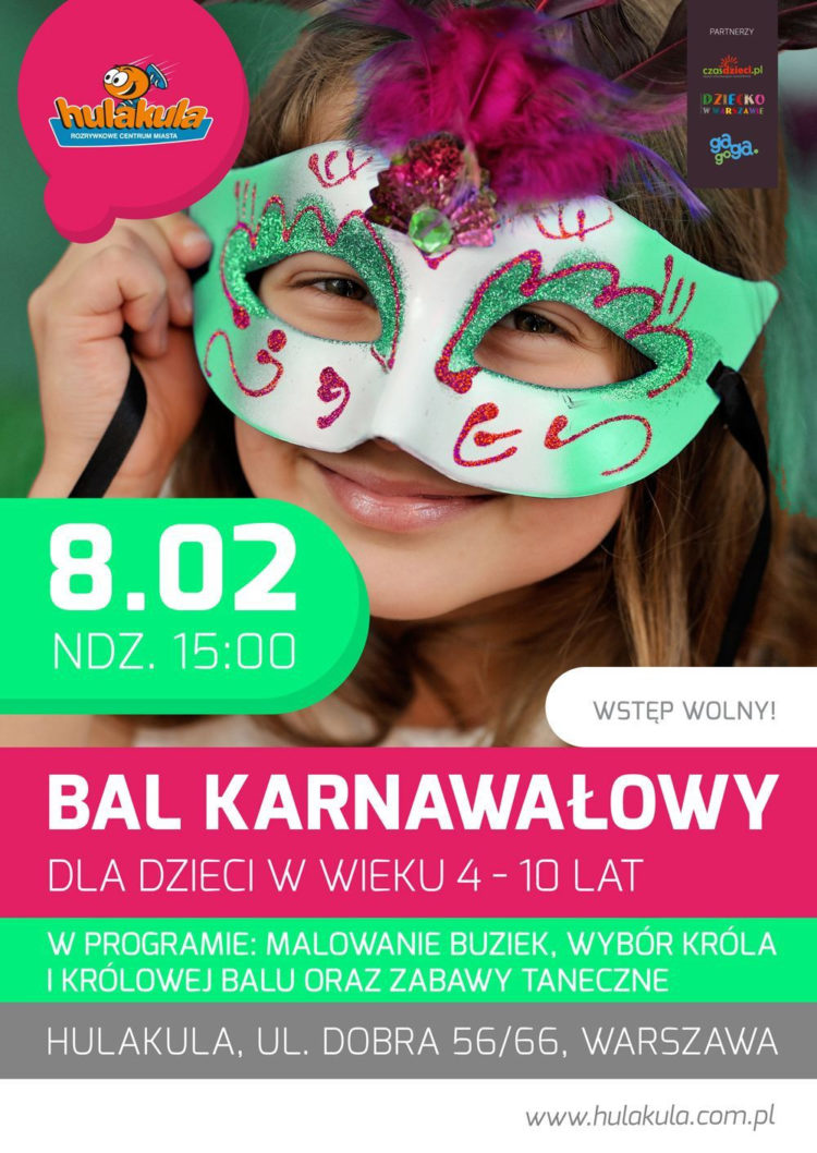 Wielki Bal Karnawałowy dla dzieci w Hulakula!