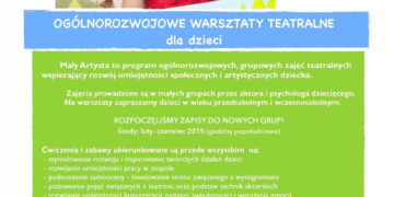 OGÓLNOROZWOJOWE WARSZTATY TEATRALNE  DLA DZIECI