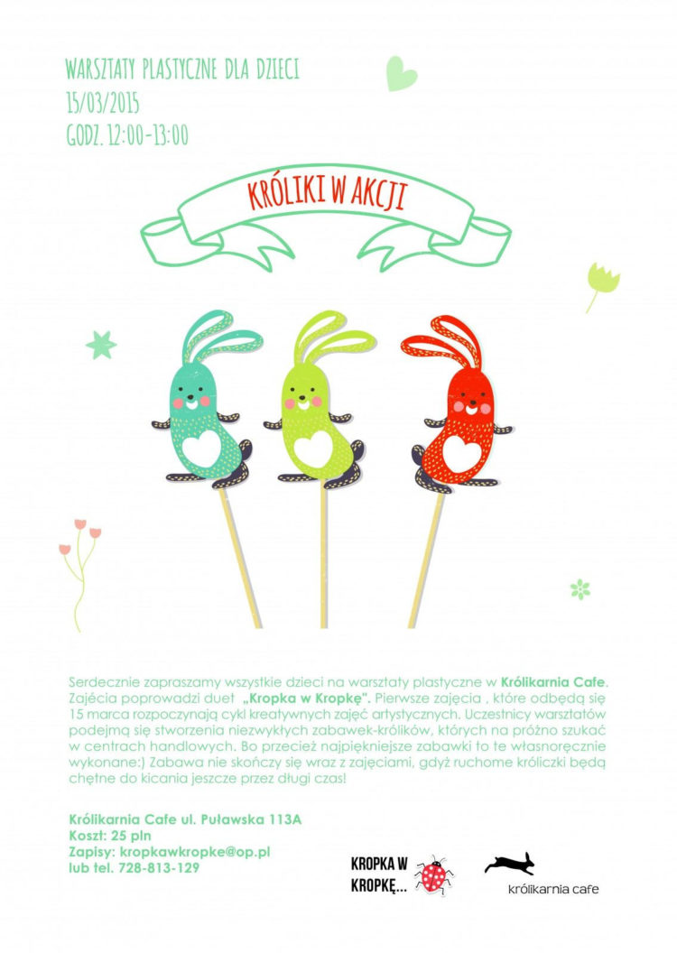 „Króliki w akcji” czyli zajęcia plastyczne w Królikarnia Cafe